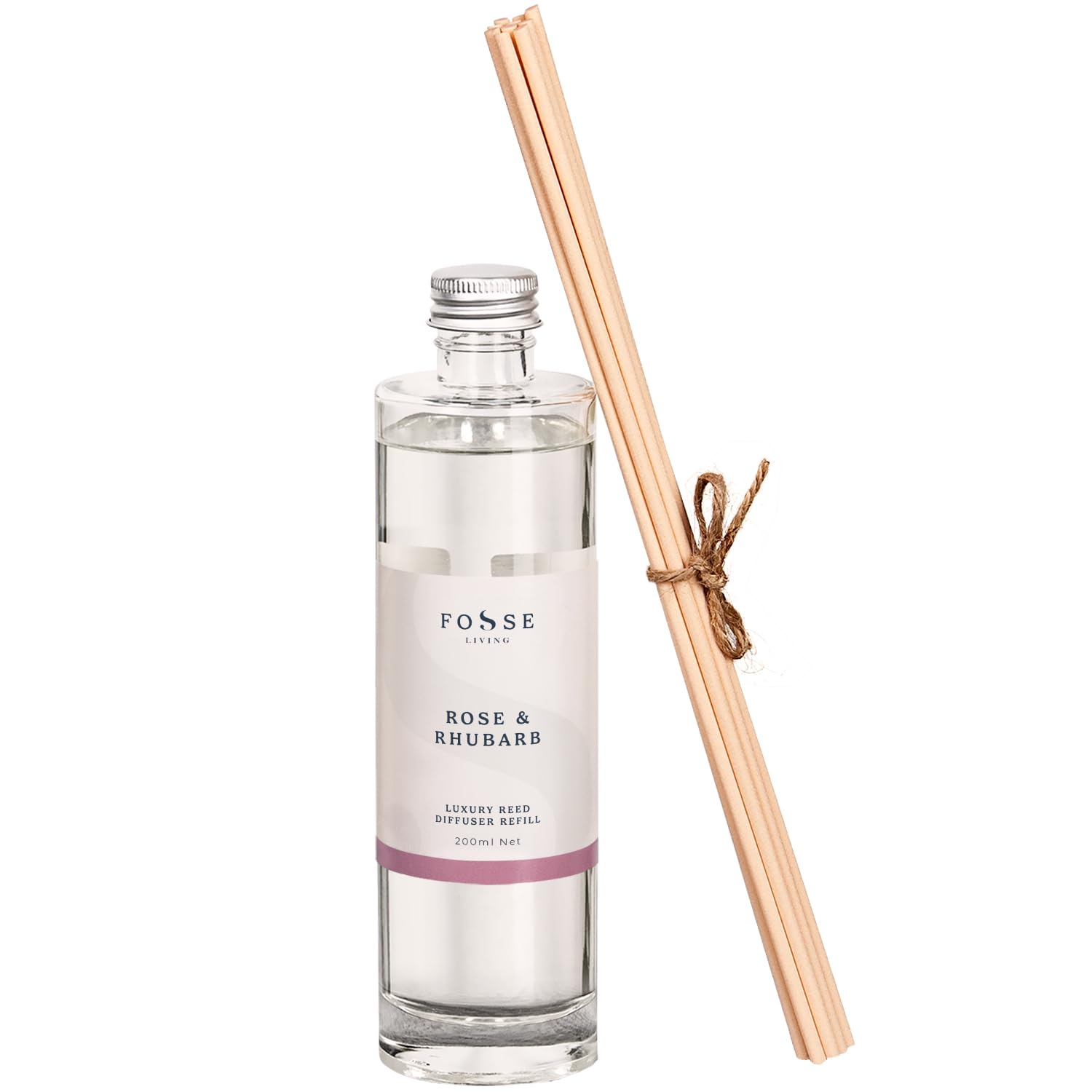 Rackhams Rose & Rhubarb Reed Diffuser Refill 200Ml - 200Ml Refill + 10 Reeds