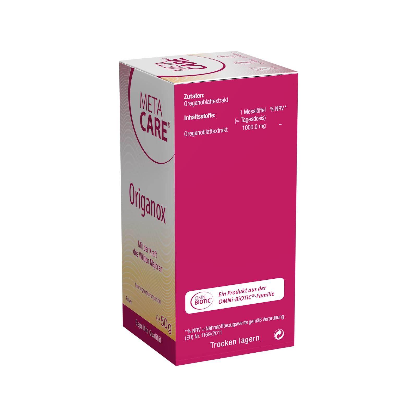 Origanox - Hochwertiger Extrakt aus dem Wilden Majoran - 1000 mg Oreganoblatt-Extrakt pro Portion - Praktische Einnahme dank Pulverform - 50 g