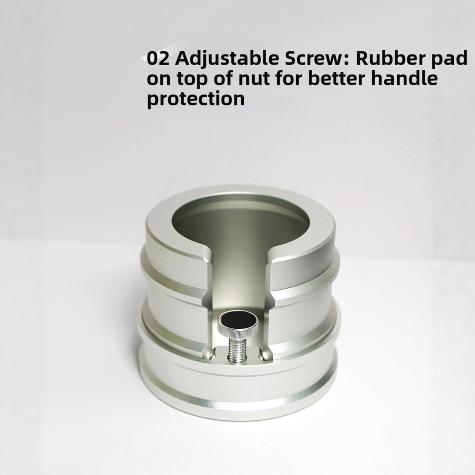 Kaffee-Siebträgerhalter aus Aluminiumlegierung für 51, 53, 54, 58 mm Körbe, rutschfeste Silikon-Basis, Tamper-Ständer mit verstellbarer Schraube, schwarzes Küchenzubehör