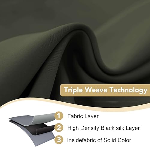 Miniatura 20 de H.Versailtex - Cortinas opacas con aislamiento térmico para oscurecer la habitación, cortinas extralargas, paneles con ojales