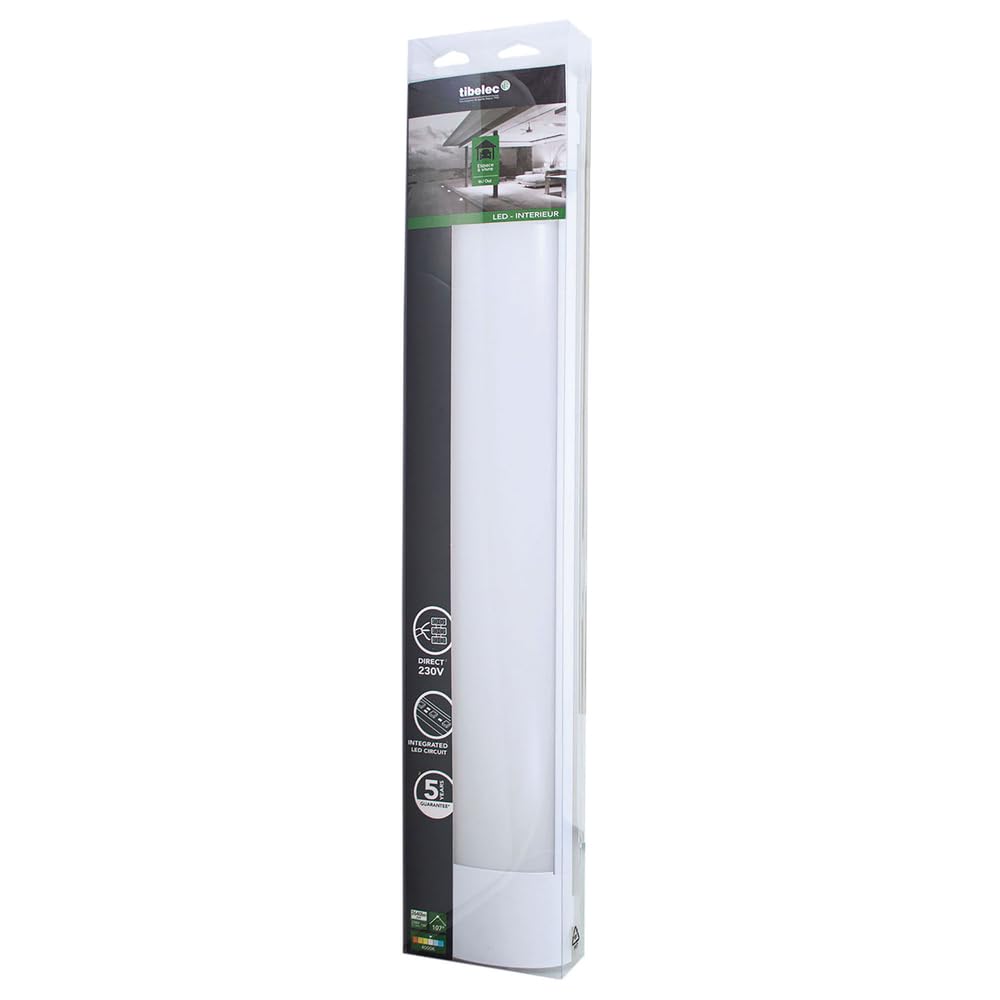 Réglette LED blanche, 25W, 2400 lumens, 4000K blanc-neutre, bornier de connexion intégré, garantie 5 ans - Tibelec