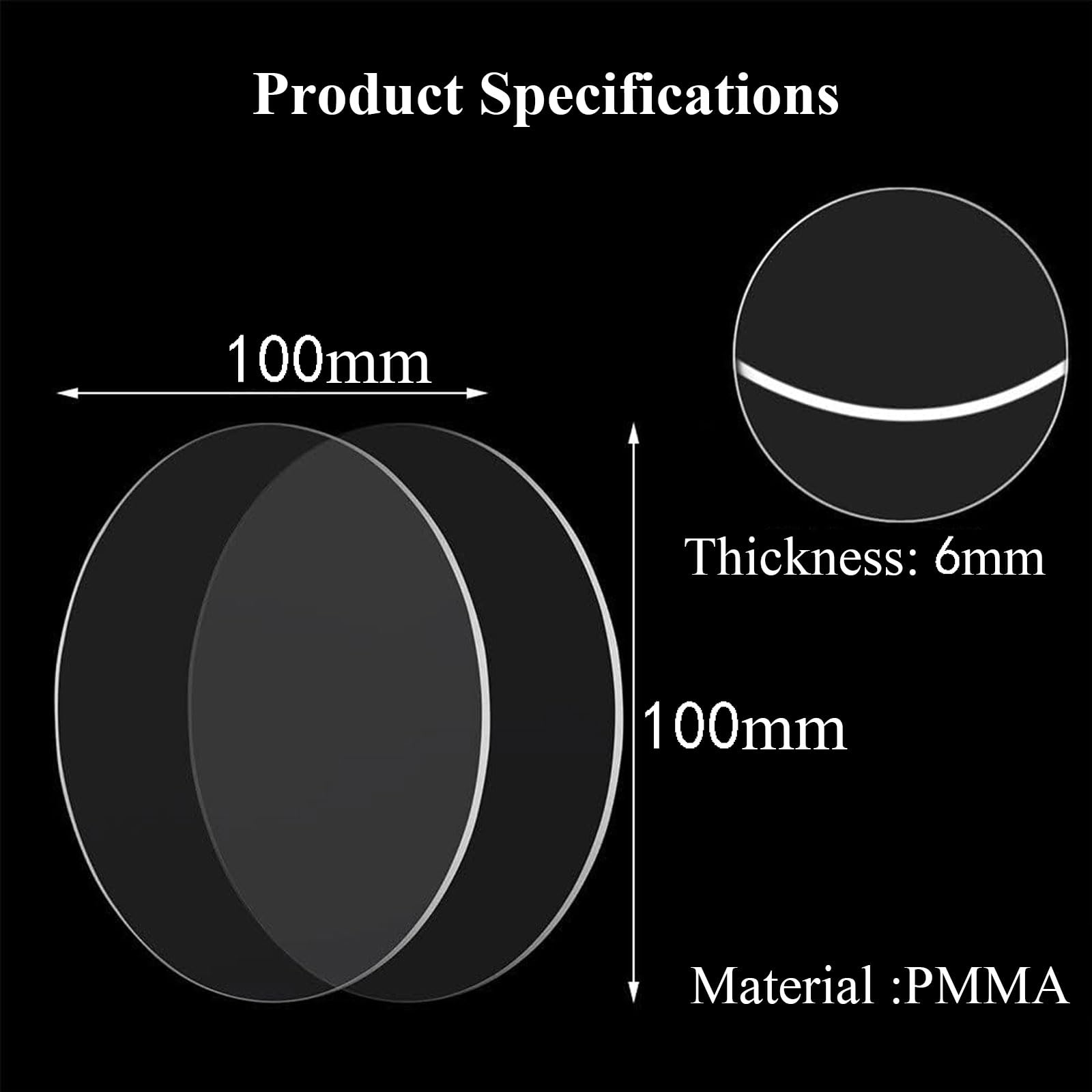 Fogli Acrilici Rotondi Trasparenti - 18 Pezzi Da 10 Cm Per Fai Da Te - Foto 5