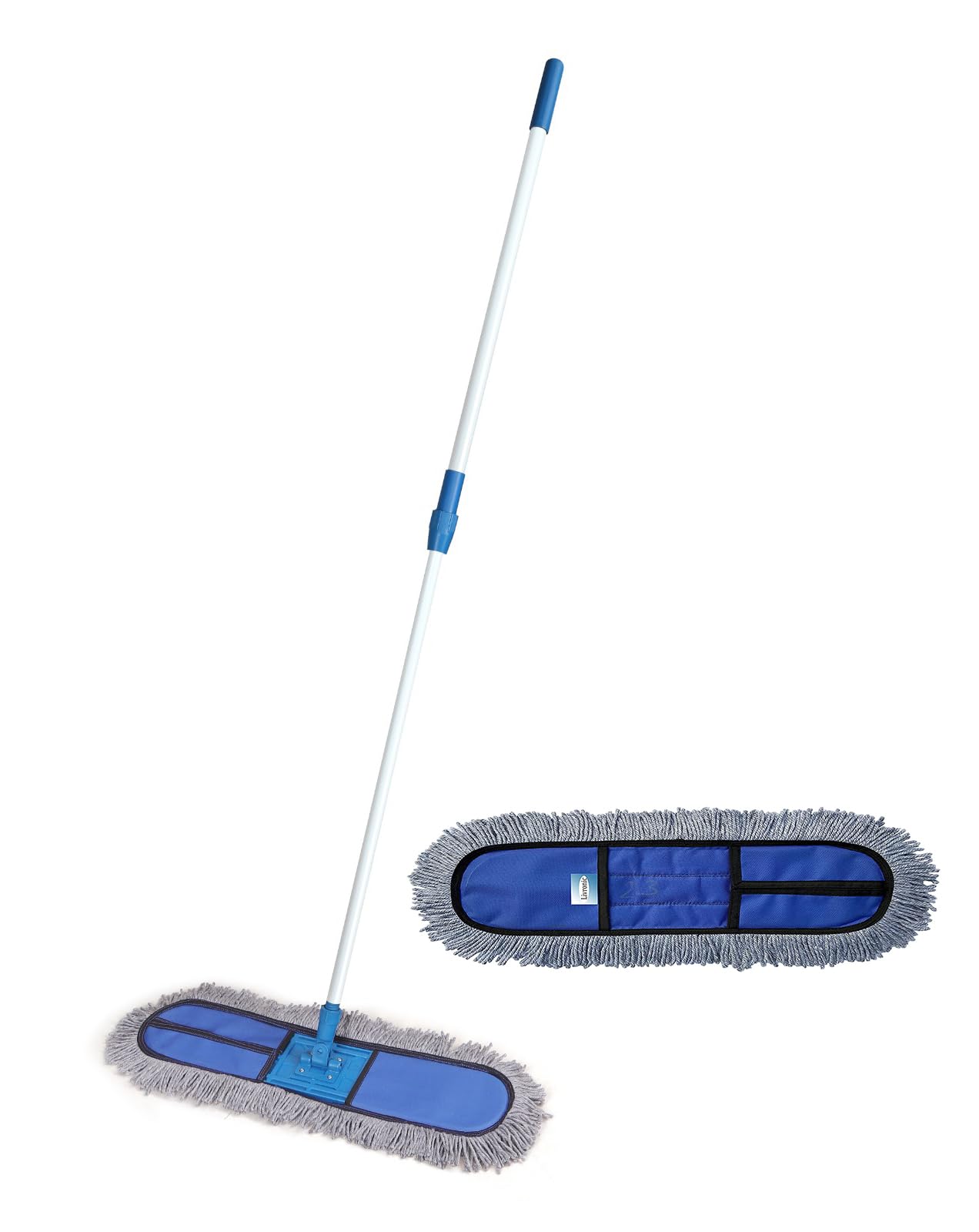 Livronic® Wet and Dry Cotton Floor Cleaning Mop with 360 Degree Movement Along with Very Strong Rod,Telescopic 5 Feet Handle Fixed Floor Mop,Head with Microfiber Refill (24 Inch with 1 Extra Pad) (B0CJ7RTDW3) Amazon Price History, Amazon Price Tracker