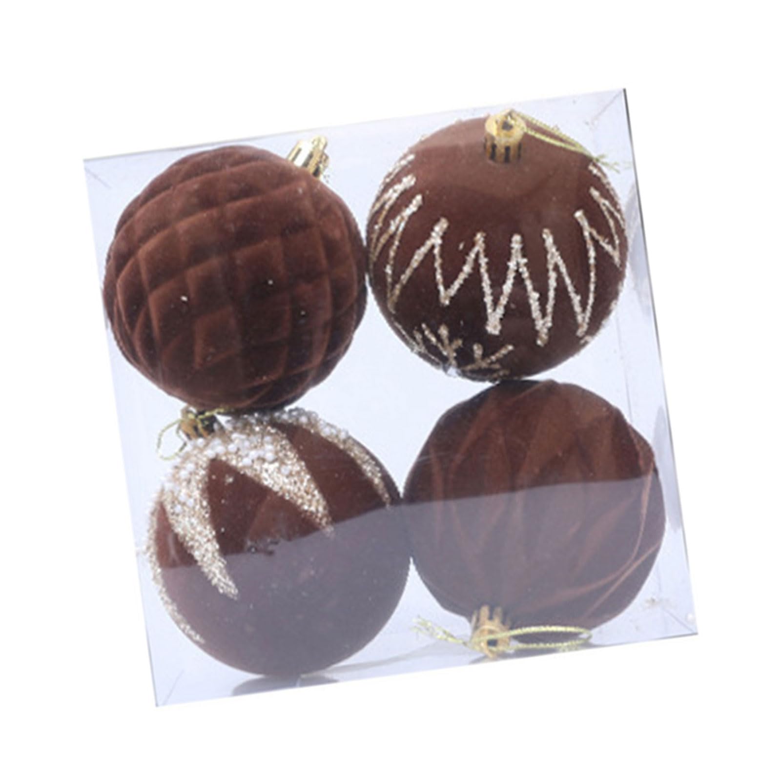 KAQNTUD 4-Piece Christmas Bauble Ornament, Shatterproof Decorative Baubles for Tree, Wedding, Winter, Festival, Celebration, Shatterproof Decoration Set
