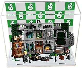 Acrylic Display Case for Lego Harry Potter Slytherin House Banner Set 76410 Model - Dustproof Anti-UV Storage Box - Collectors (Background B(28*10*25))