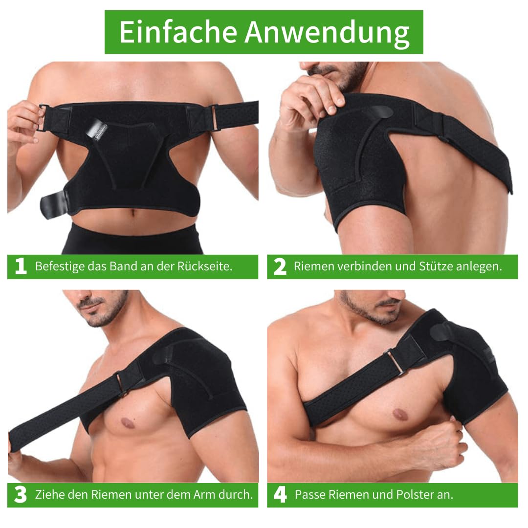 MEIION Vuleia FlexiBrace - Sanfte Schulterstütze für sofortige Schmerzlinderung Verstellbare Schulterstütze mit Druckpolster Unisex, geeignet für linke und rechte Schulter