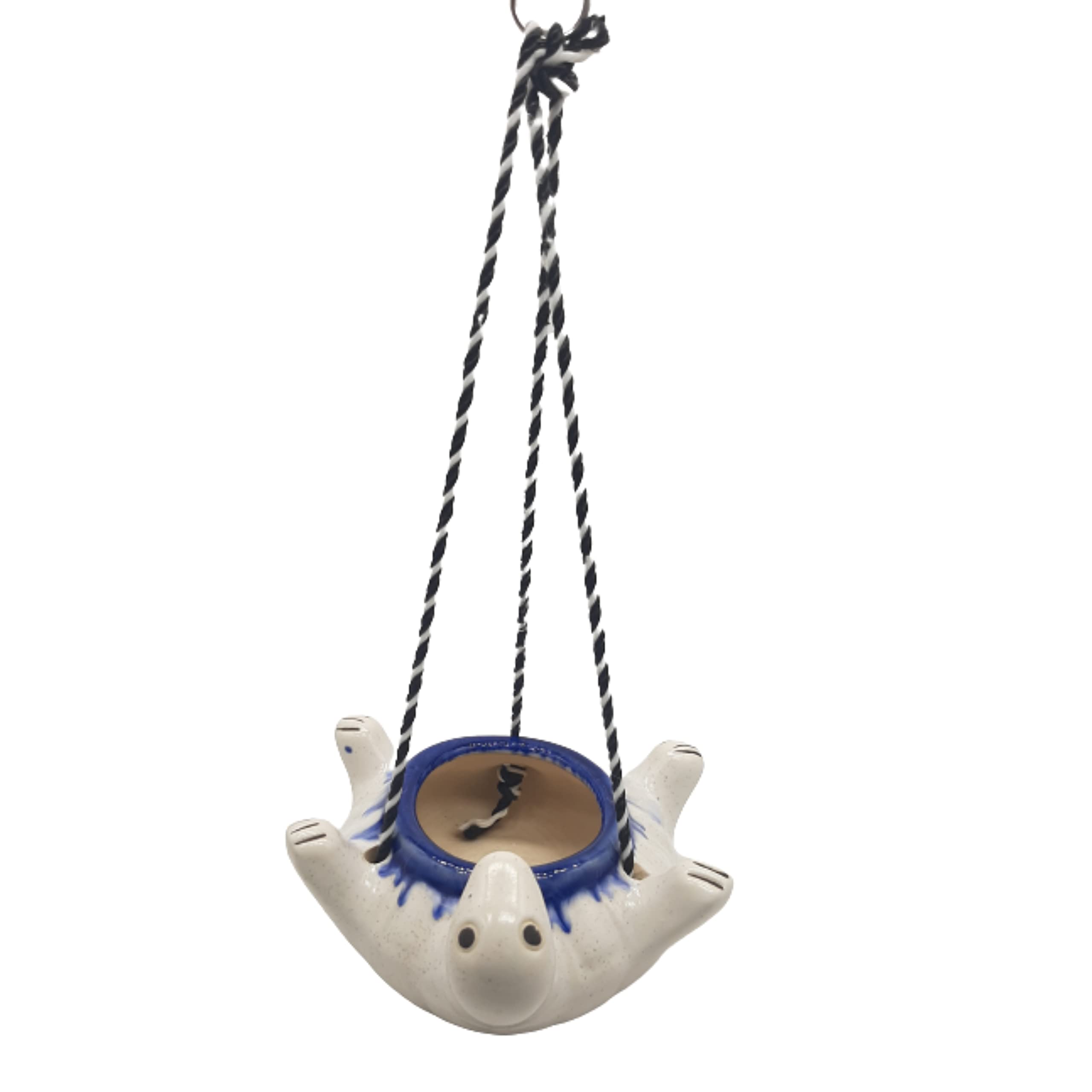 India Meets India Handmade Ceramic Hanging Planter Tortoise [White] w/Artificial Flower, Decorative Planter for Home Décor/Living Room/Office/Dining Area and Windowsill, 7.5 x 6 in (B09FZJ9G24) Amazon Price History, Amazon Price Tracker