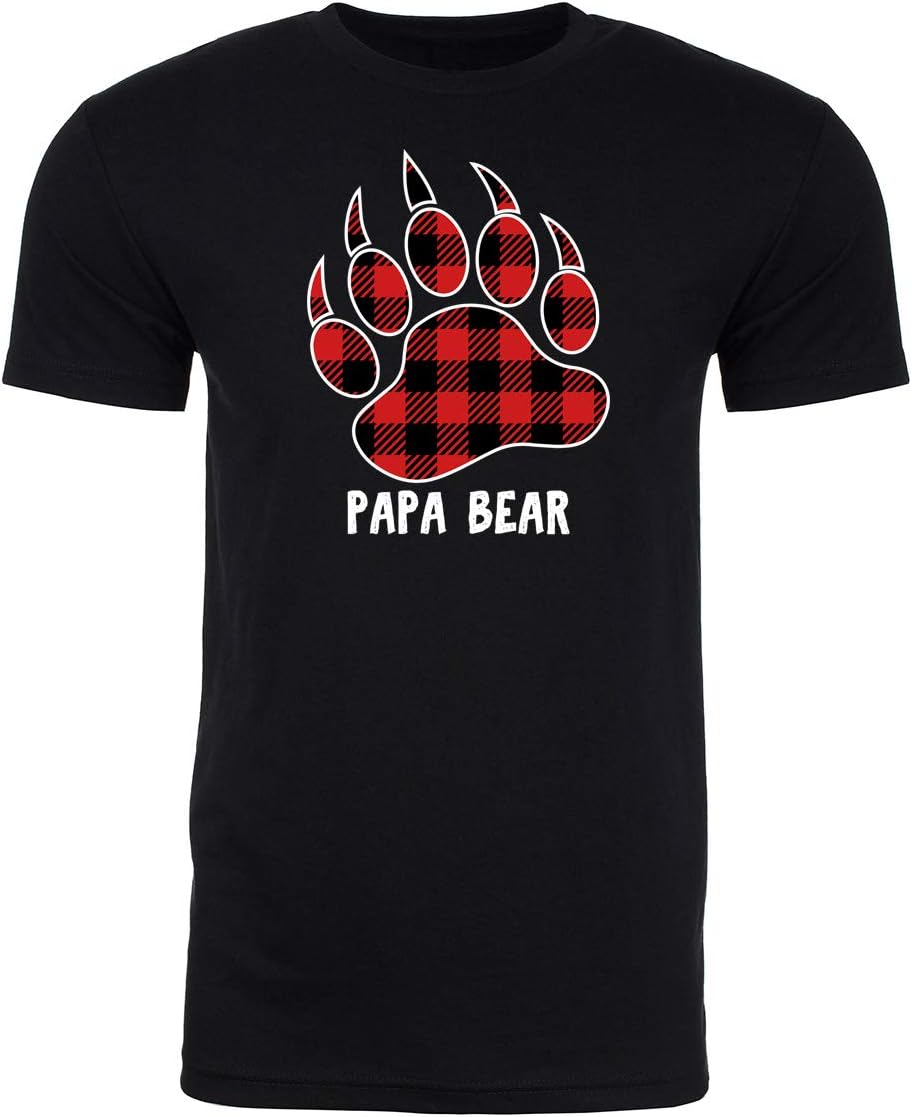 Papa Bear Shirt with Buffalo Plaid Claw, Men's T-Shirts, Cool Shirts for Dad - Image 2