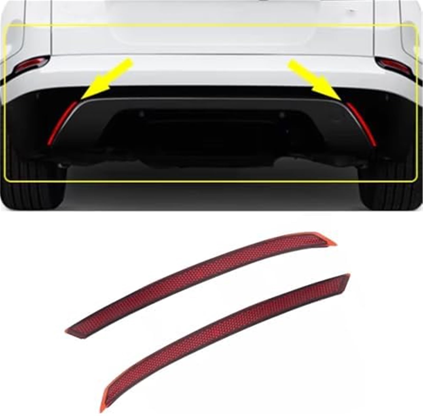 Odblask tylnego zderzaka, 1 para odblaskowych lamp obrysowych tylnego zderzaka, do Land, do Rover, do Range, do Rover, Velar, czerwony LR093435 Tylny odblask samochodowy