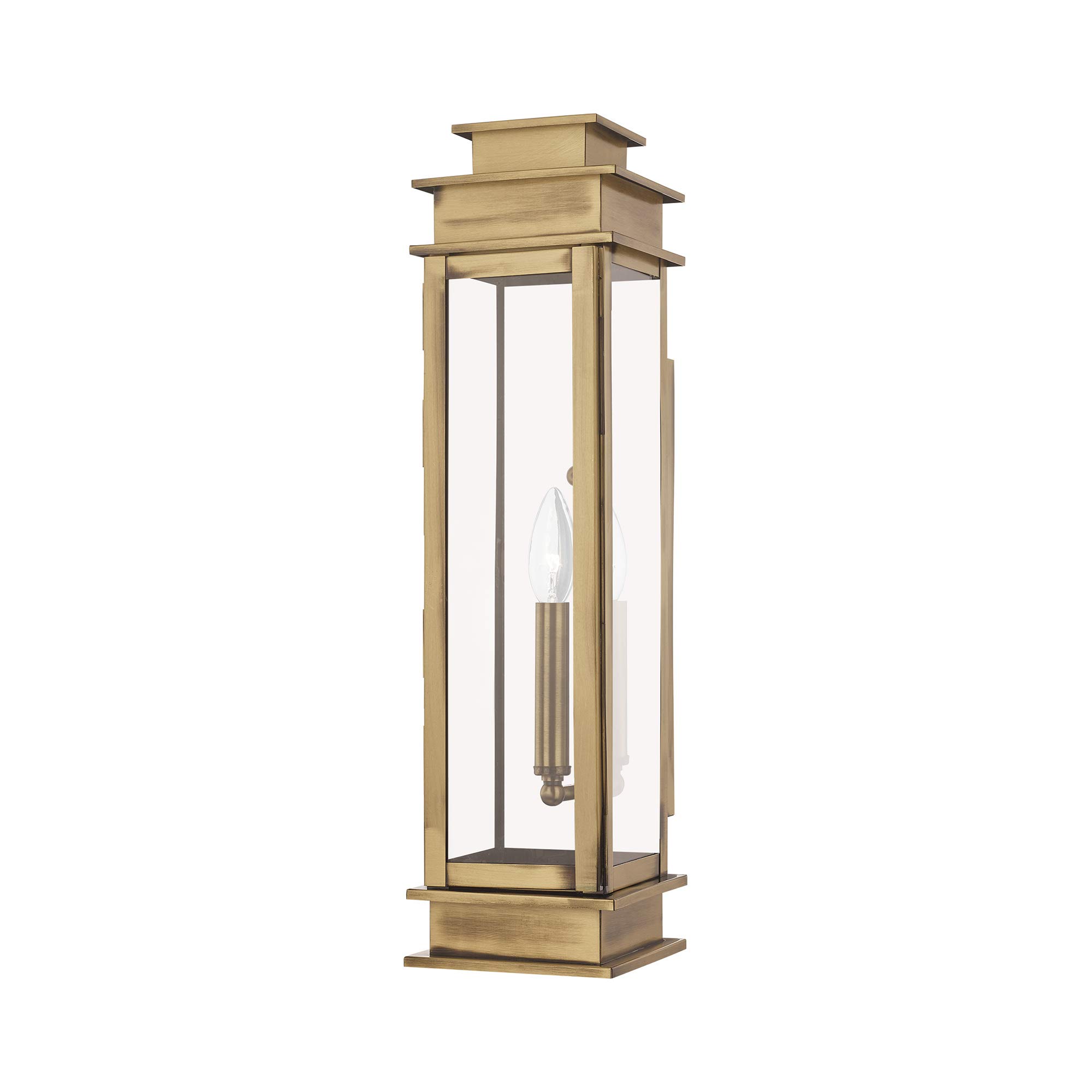 Livex Lighting 20207-01 1-Light Outdoor Wall Lantern, Antique Brass | Transitional design