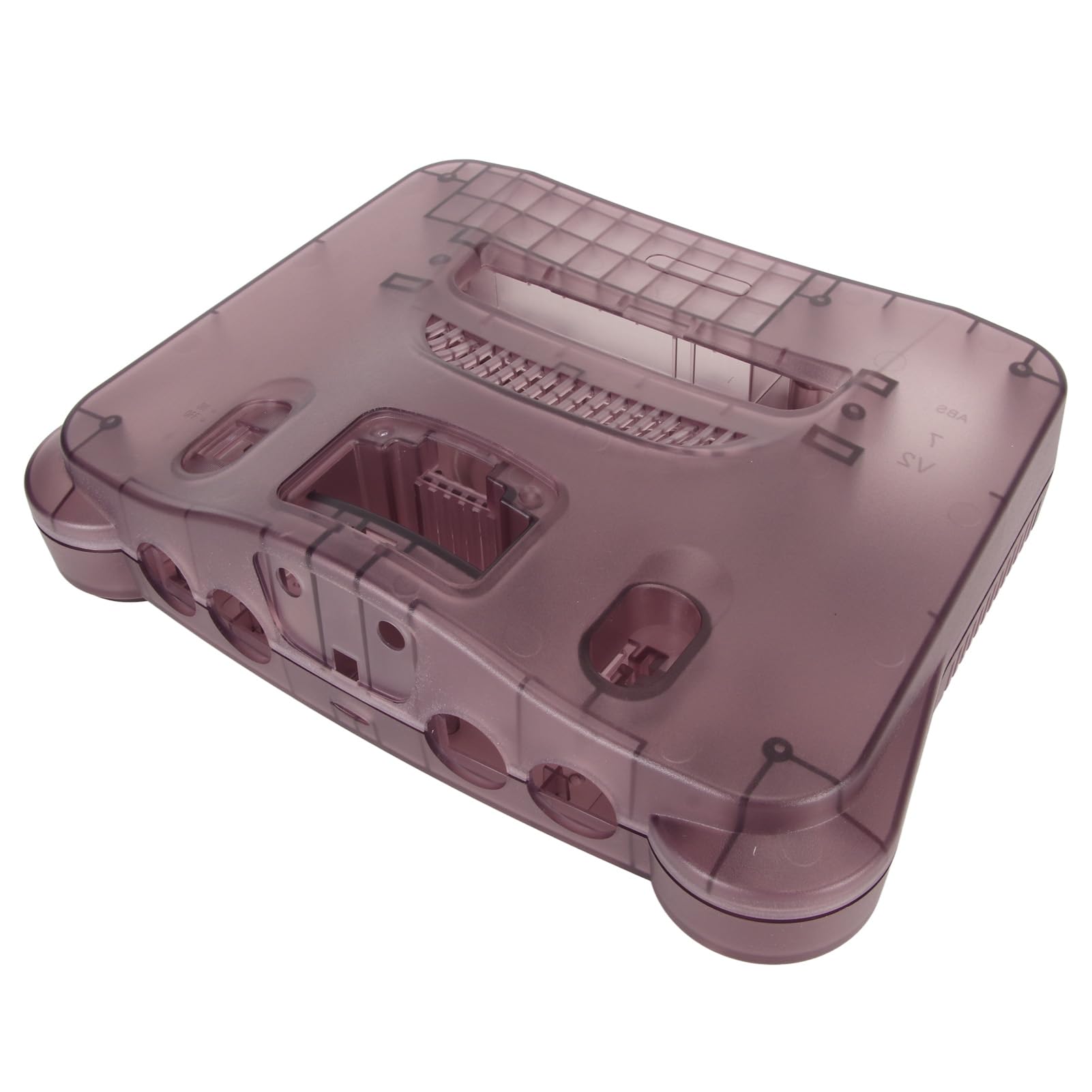 Przezroczyste etui zamienne N64 Wysokiej jakości materiał ABS Różowo-fioletowa obudowa ochronna do konsoli gier wideo N64 Retro Łatwa instalacja za pomocą śrubokrętów