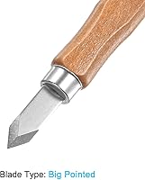 Vista 3 de uxcell Cuchillo de tallado de madera, cincel de herramienta de acero de alta velocidad de 0.307 in de gran punta para escultura de bricolaje