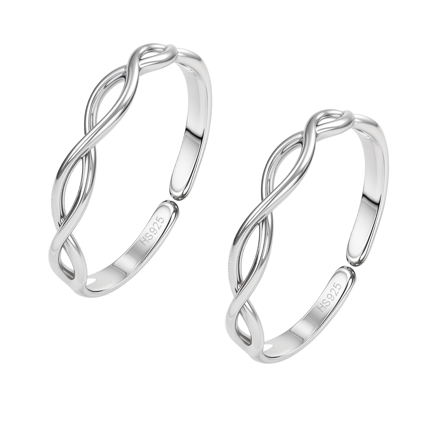 highspark 92.5 Sterling Silver Toe Rings for Women | 92.5 Sterling Silver Adjustable Contemporary Style & Stunning Shine | Lovely Gift - Design 2-picture-37