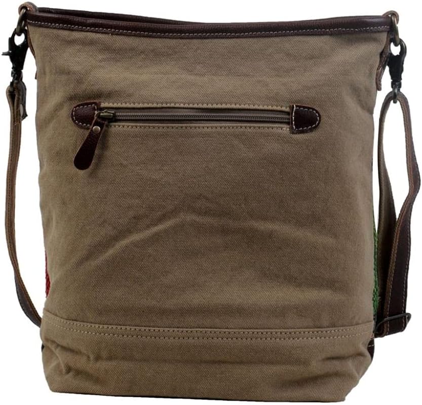 Myra Bag Aztec Purse for Women - Canvas Bag with Real Leather Detailing, Boho Handbags for Women, Cute Western Purse