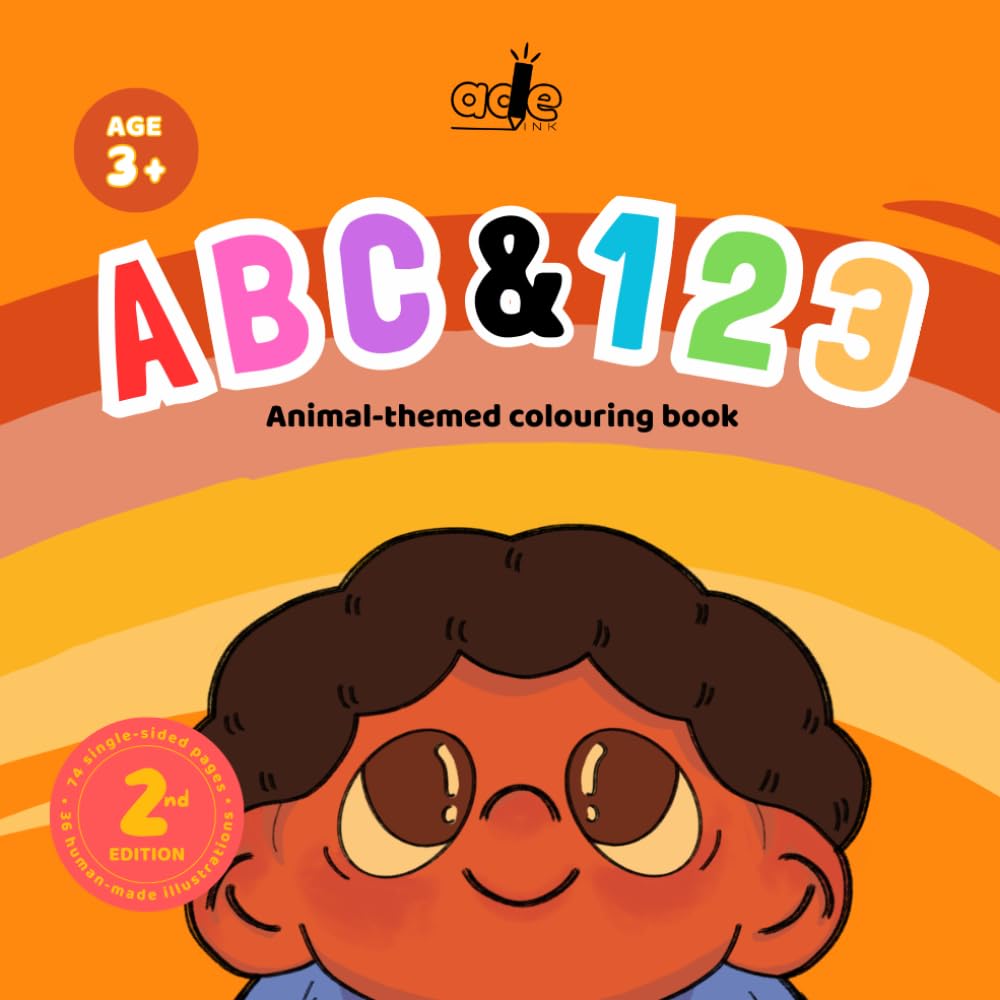 ABC&123: Animal-themed Colouring Book: 2nd Edition
