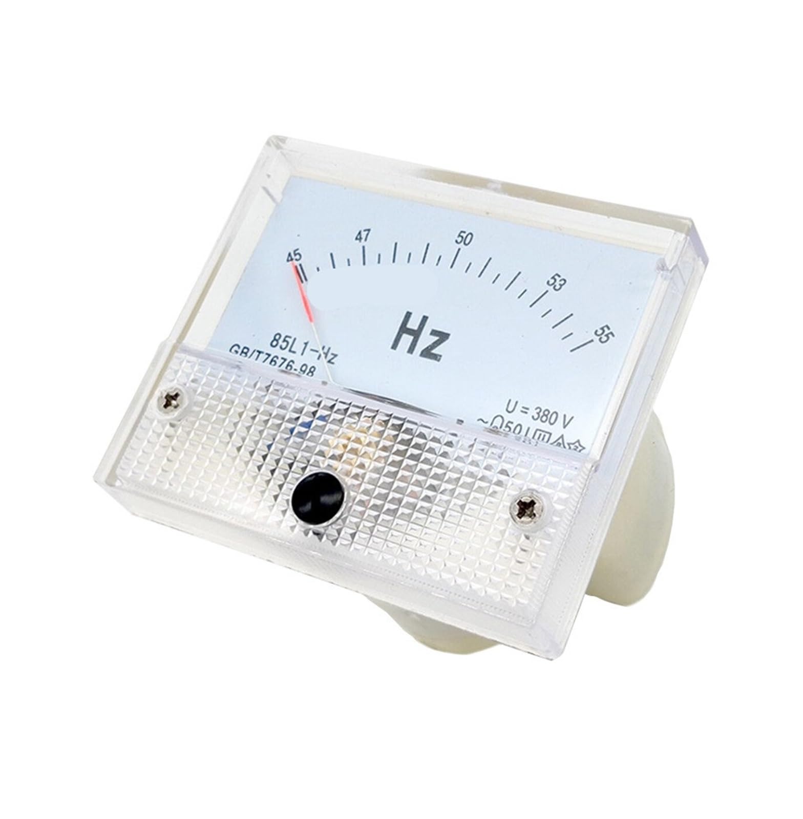 85L1-HZ Type de pointeur carré AC 100/220 V/380 V panneau analogique compteur de fréquence testeur jauge indicateur 45-55Hz 65x65mm 1 pièces(220V)
