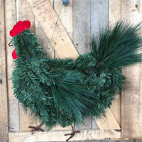 Couronne de coq faite à la main en branches artificielles pour Noël et l'hiver