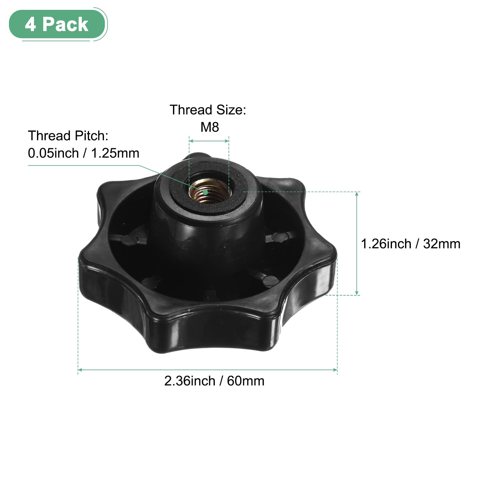M METERXITY 4-Pack 7 Star Knobs - Image 3