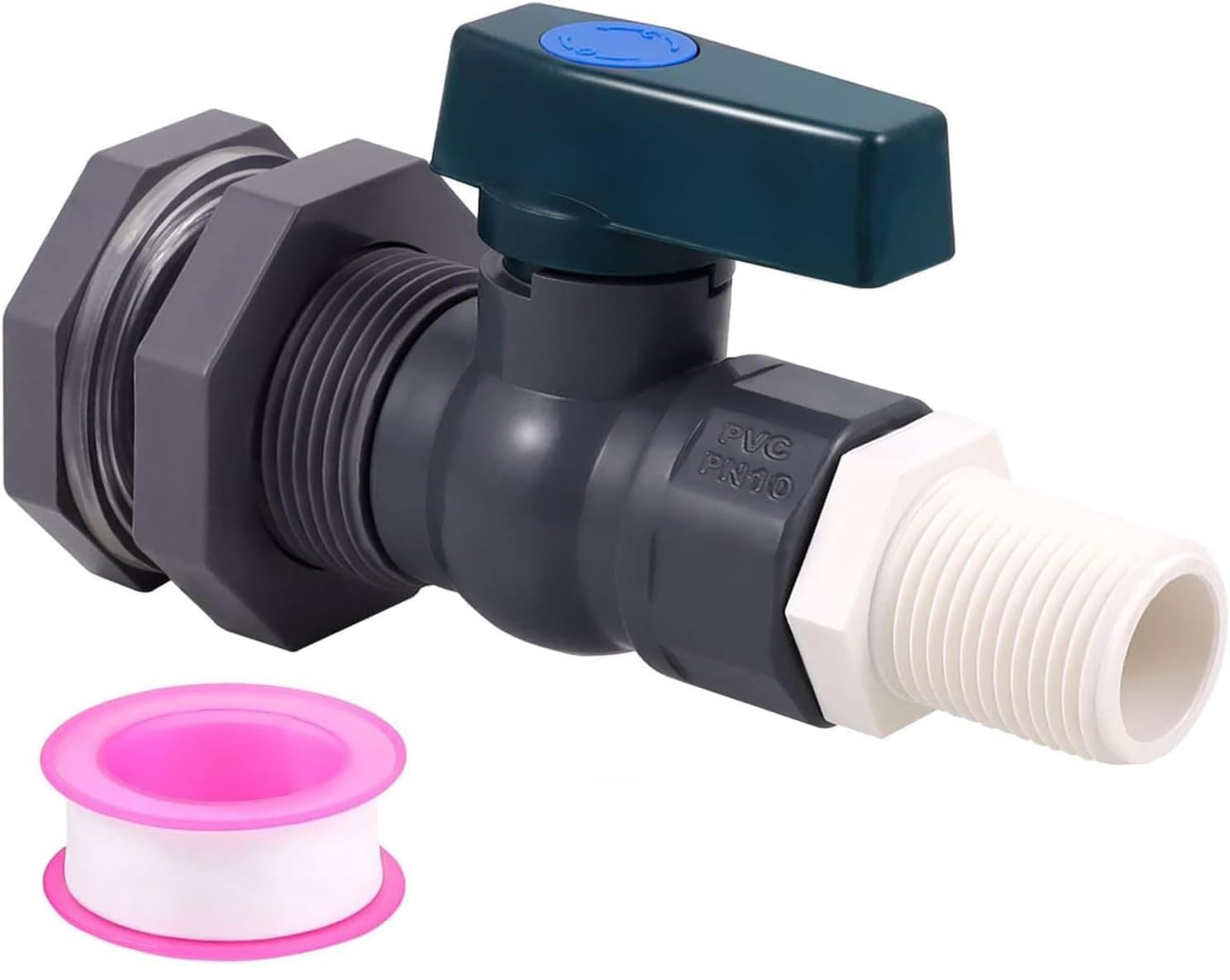 Enoch's Land PVC Rain Barrel Spigot Kit,3/4" Rain Barrel Valve with Bulkhead Fitting and Garden Hose Adapter,Garden Faucet Kit for Water Tanks, Aquariums, Tubs, Pools, Garden Barrels