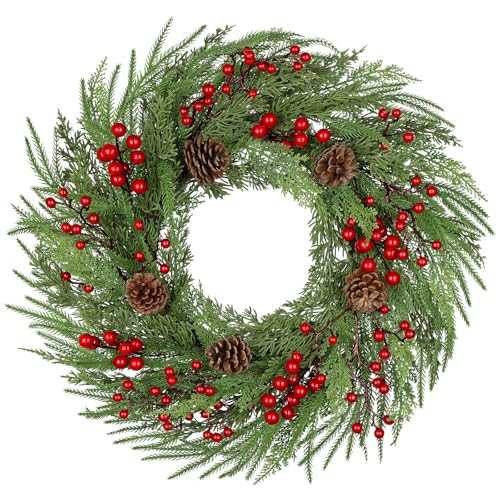 Arborus Weihnachtskranz Künstlich 60 cm Adventskranz Tür Deko Kunst...