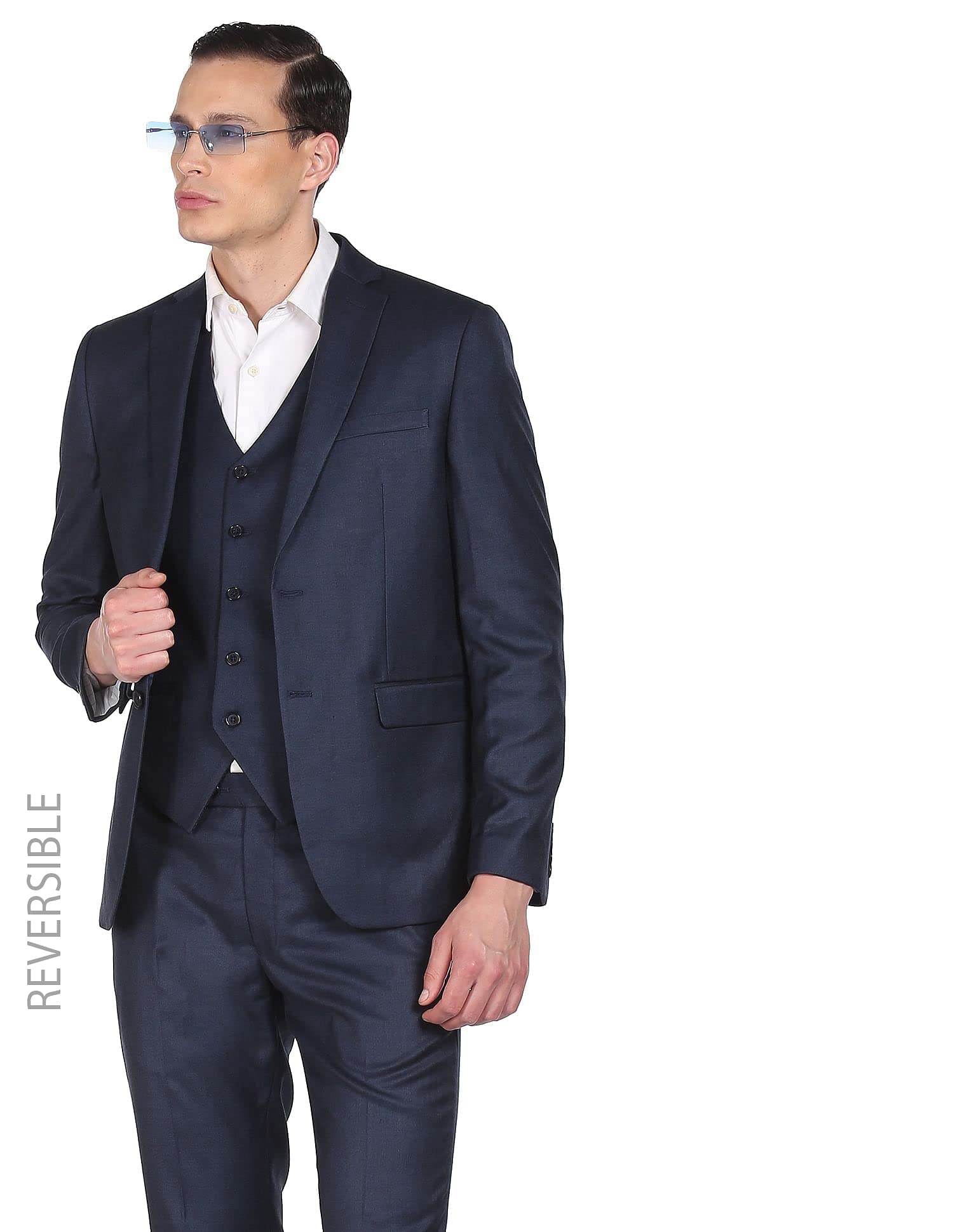 arrow Men's Polyester Blend Formal Business Suit Pants Set-picture-18