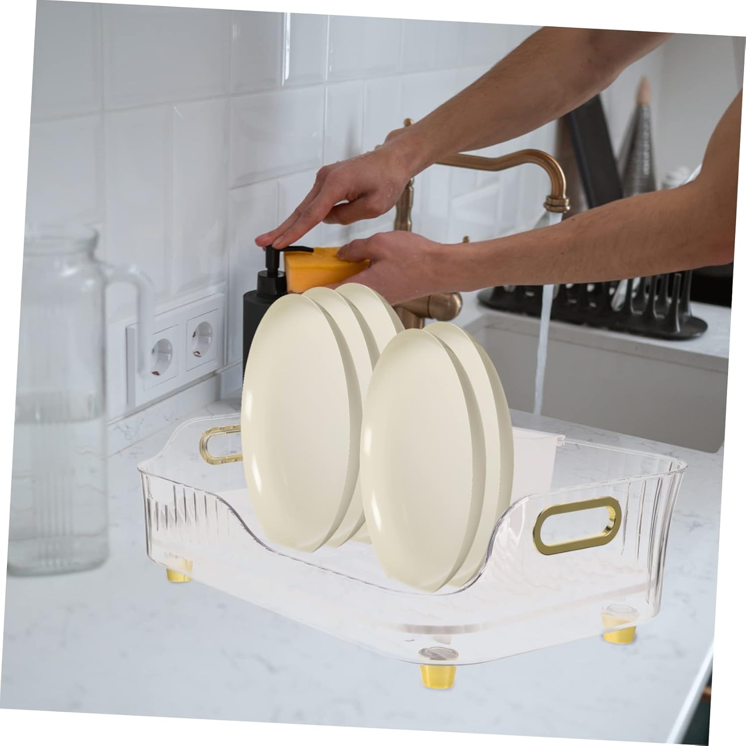 ABOOFAN Kitchen Organization Rack Dish Drying Draining Fruit Vegetable Drainer Sink Organizer Dish Holder