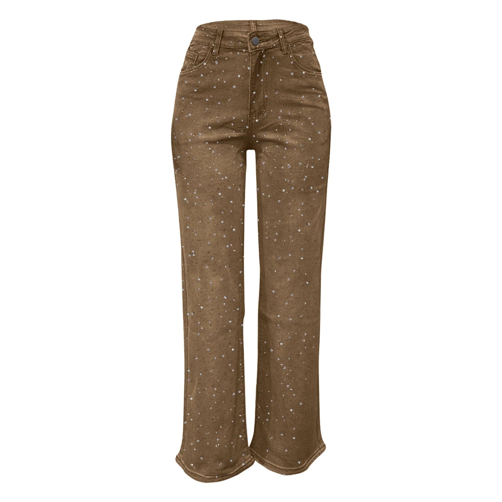 Glitzer Jeans Damen Baggy mit Strasssteinen Glänzend Jeanshose Hoher Taille Gerade Bein Pailetten Freizeithose Y2K Rhinestone Glitzerjeans Frauen Festlich Denim Pants Karneval Party Silvester Outfit