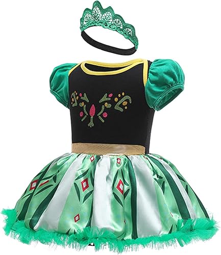 Miniatura 2 de Vestidos de princesa para niñas pequeñas, disfraz de mameluco para cumpleaños, Navidad, Halloween con diadema de 0 a 18 meses