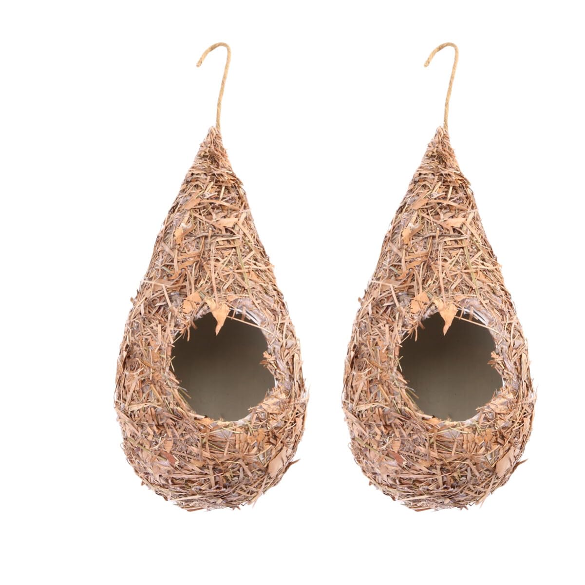 2 Piezas Percha De Loro Pájaro Durmiendo Jaula Para Periquitos Pájaro De Tejida a Mano Pajarera Colibrí Casa De Colibrí Para Pájaros Aves Exterior Bambú Nido De