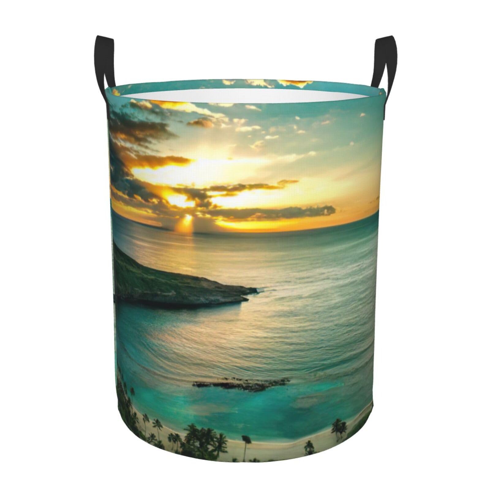 Panier à linge haut Hanauma Bay Hawaii grand bac rangement textile