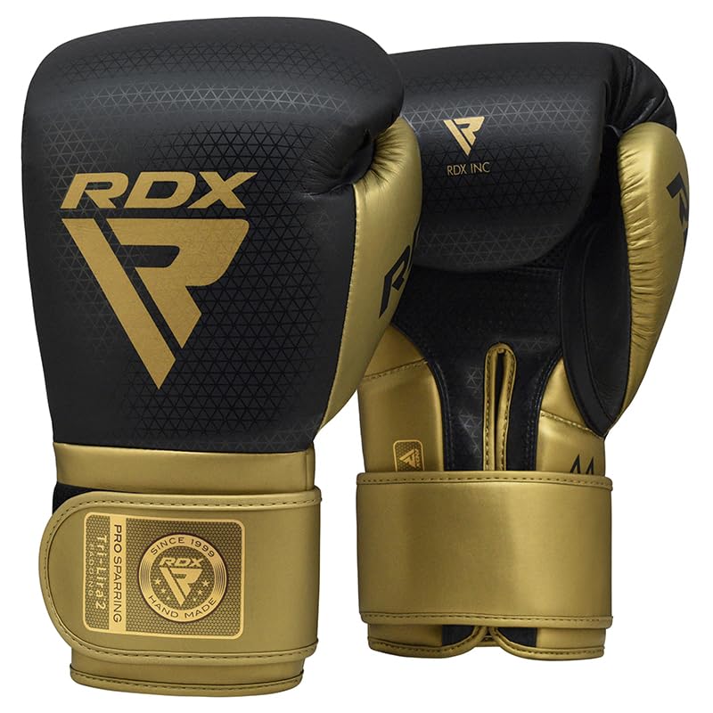 Gants de boxe RDX Mark Pro Sparring dorés pour éviter les douleurs aux mains grâce au Tri Lira 2