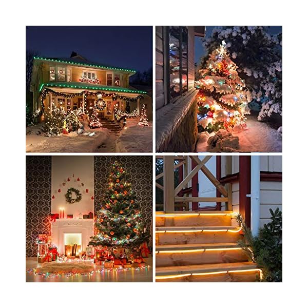 RUNDA Lichterketten, 2 Stück, 100 LEDs, mit Fernbedienung, 16 Farben, wechselnde Helligkeit, verstellbare Lichterkette… – Bild 8