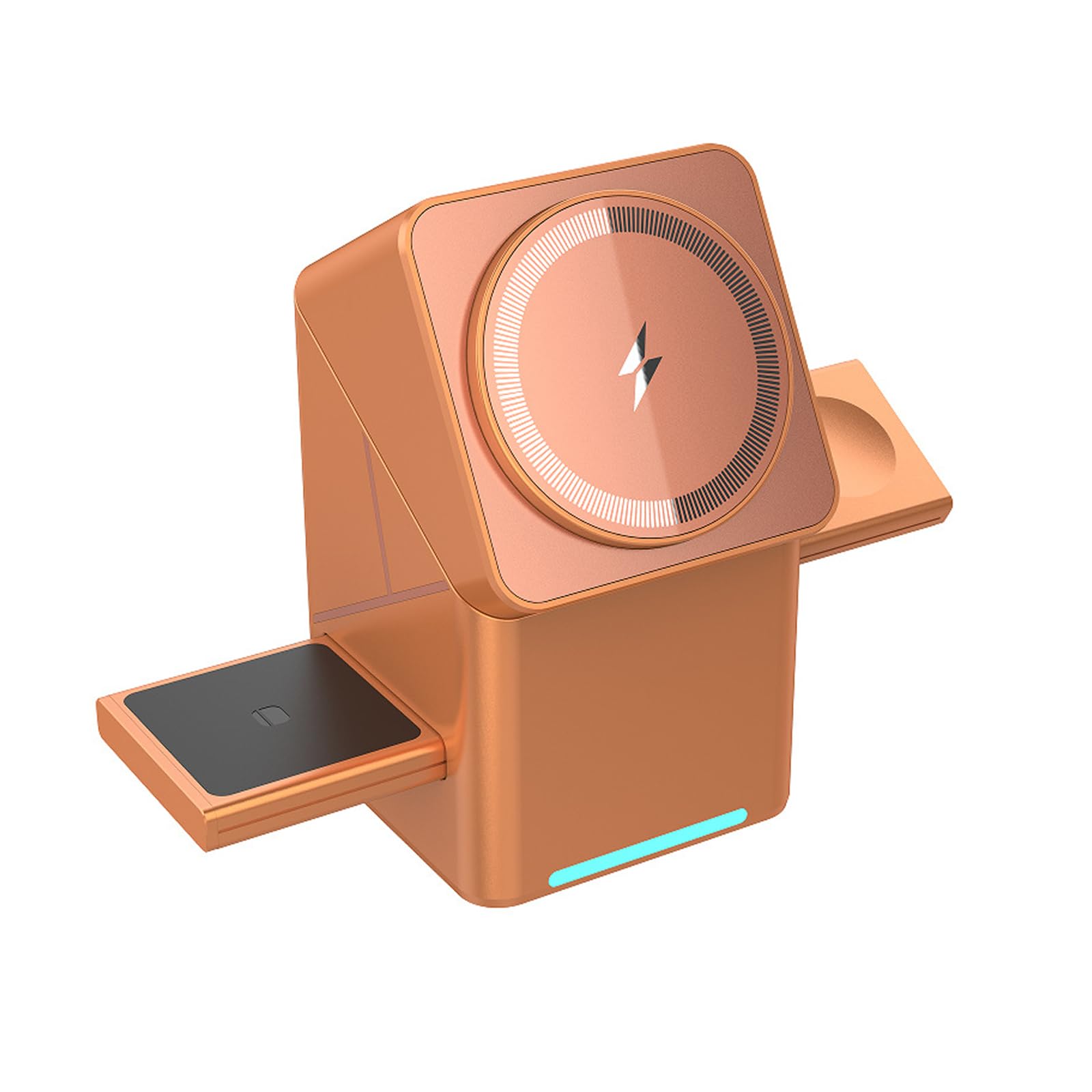 Caricabatterie per dispositivi multipli Rotazione automatica a 360 gradi 15 W Aggiornamenti Dock di ricarica rapida per telefono Watch Earbud Caricabatterie Stand