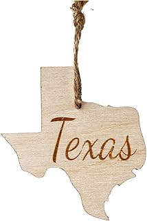 State Christmas Ornaments, Wooden Tree Holiday Decor, Unfinished Wood 2025 Cutout Shapes, United States Pride Gift Giving for Family, Neighbors, Coworkers (Texas)