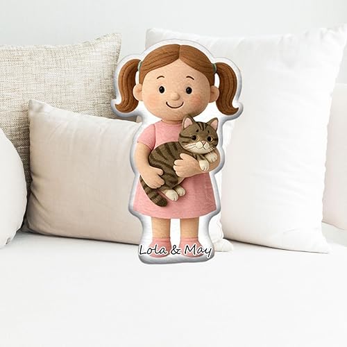 Miniatura 3 de Almohada personalizada de muñecas de dibujos animados, almohada personalizada que se parece a ti, almohadas Mini Me con cara y nombre para familia