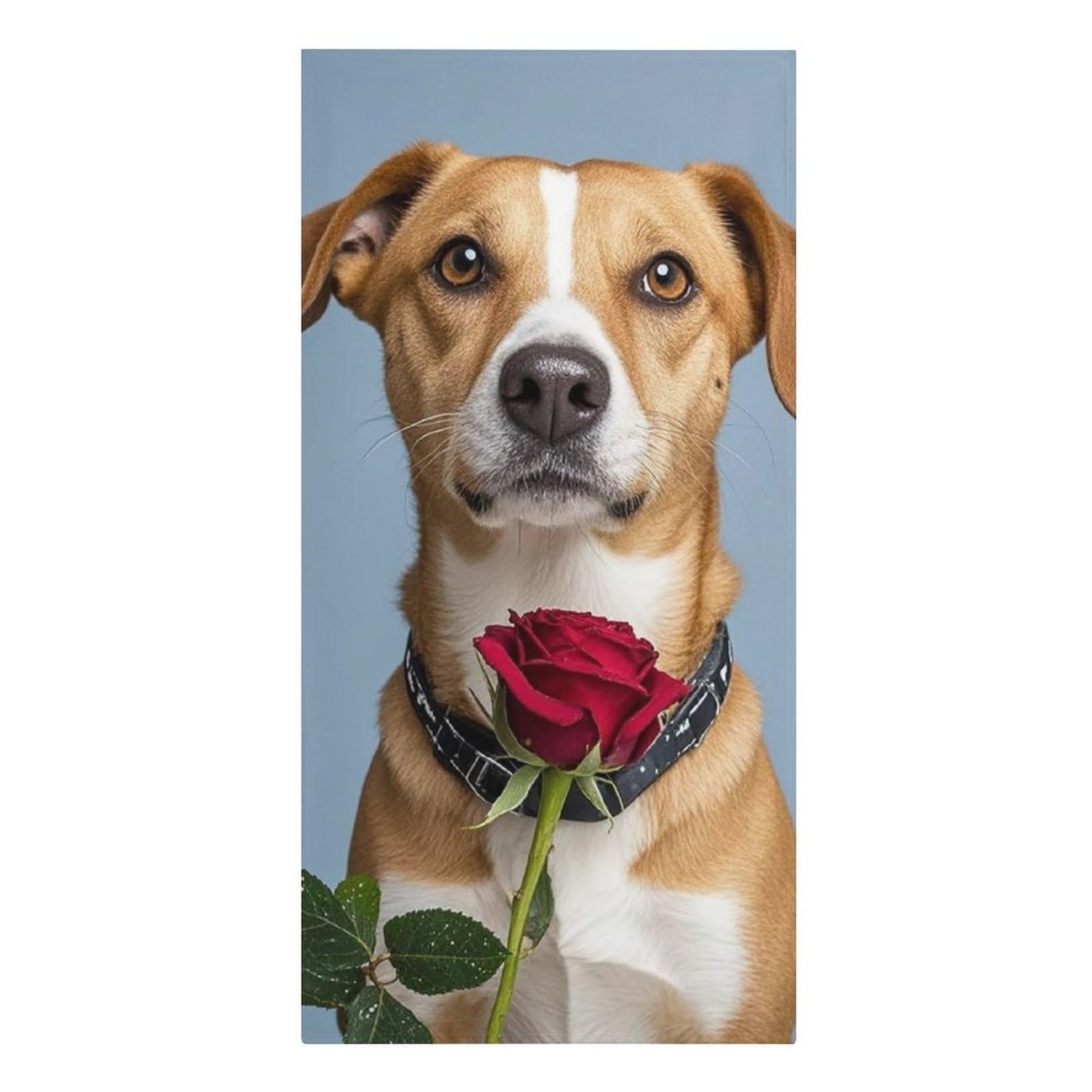 asbwuo Dog Holding A Rose Beach Towels Extra Large Quick Dry Absorbent