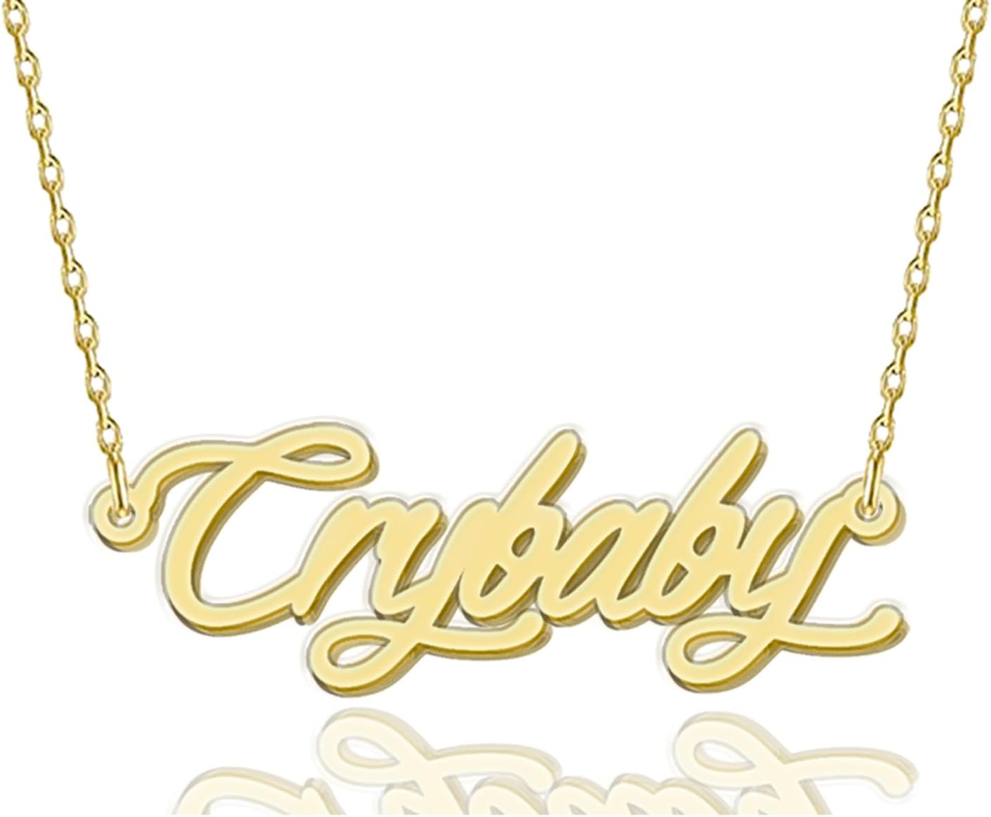 HUAN XUN Custom Name Necklace Personalized Initial Necklaces for Women Customized Stainless Steel Jewelry Gifts for Birthday