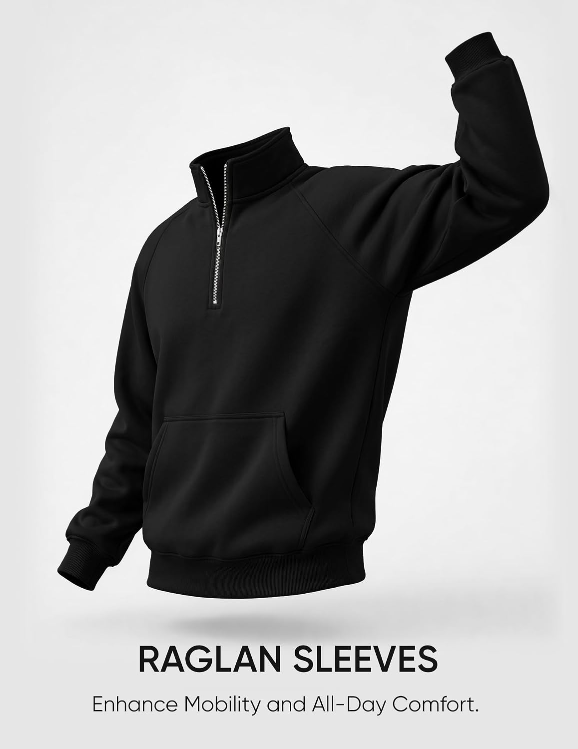 JMIERR Men's Fleece Quarter Zip Pullover Sweatshirt