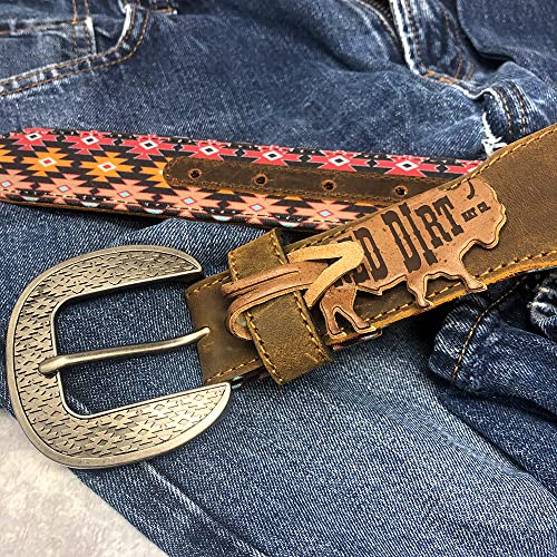 Red Dirt Hat Company Men's Red Dirt Hat Distressed Leather Belt Brown 443