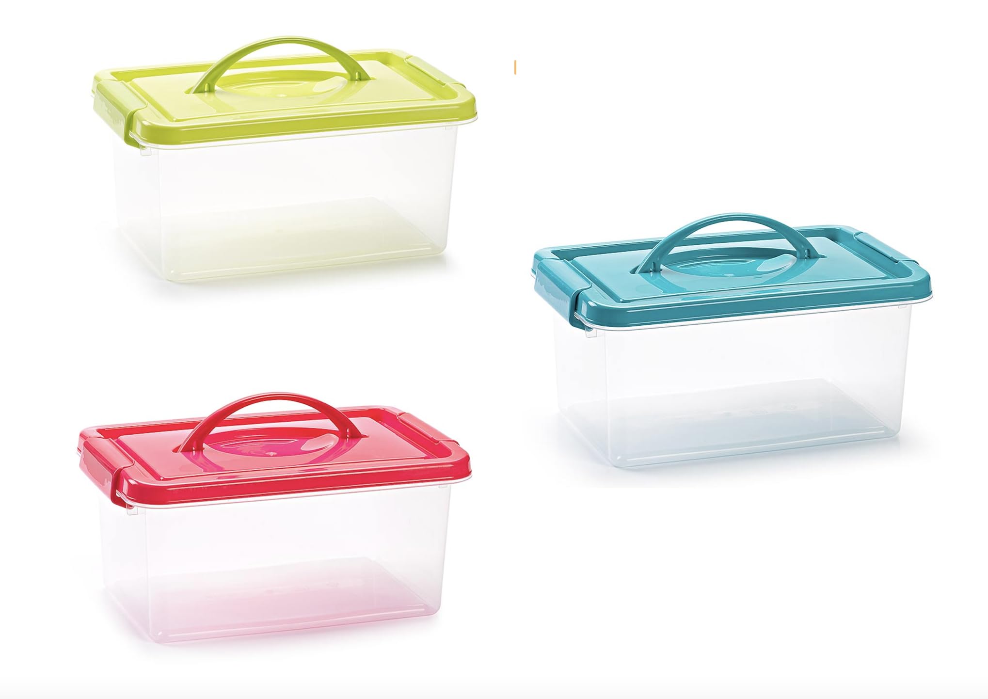 Uandu Scatole Portaoggetti Grandi Con Coperchio - Set Da 4 Pezzi Da 34L - Plastica Trasparente Senza BPA Impilabile
