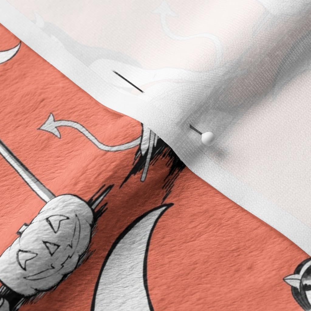 Spoonflower Fabric - Vintage Halloween Pumpkin Orange Black Retro Vampire Witch Cat Witches Printed on Minky Fabric by The Yard - Sewing Baby Blankets Quilt Backing Plush