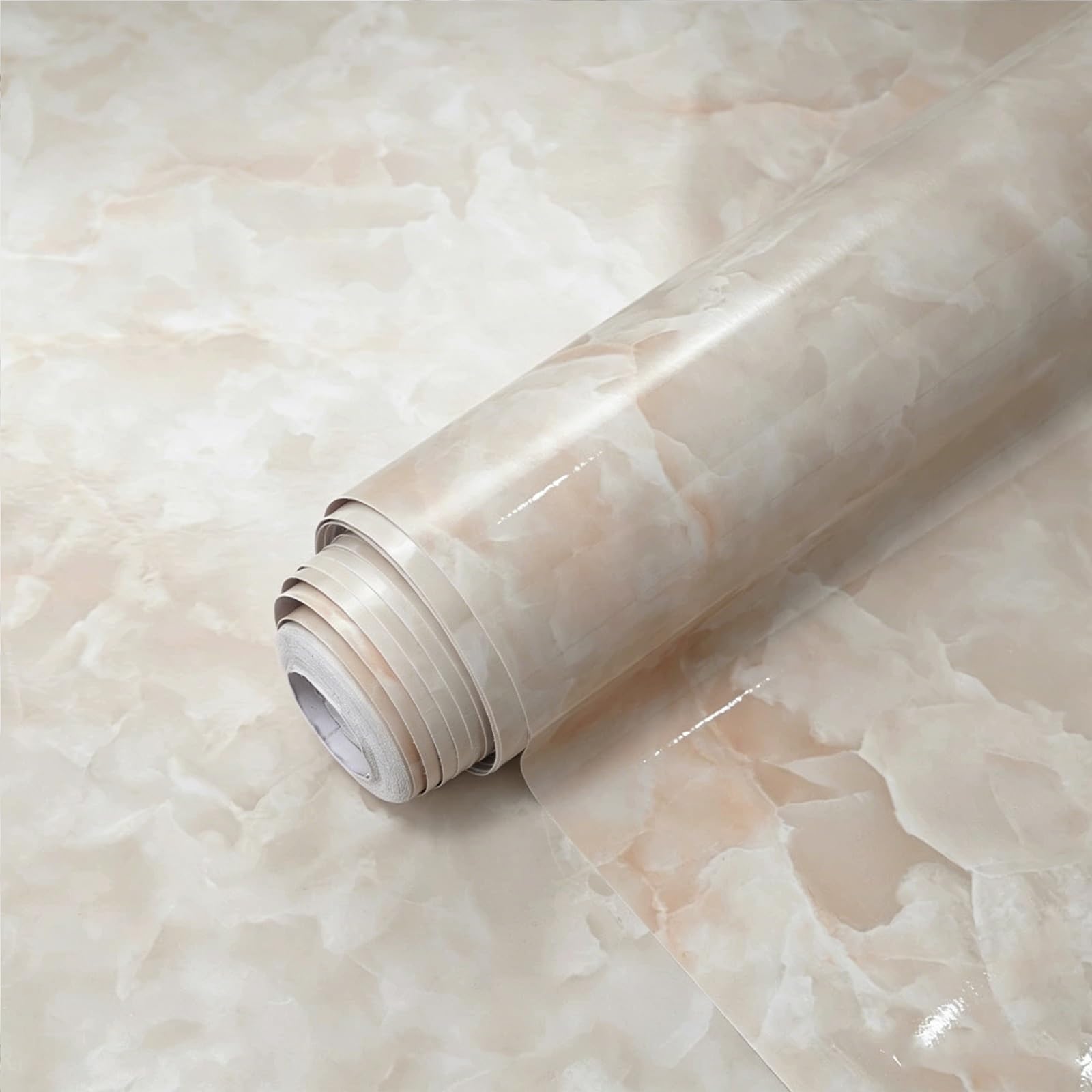 Zynqra C ﻿Glossy Marble Ontact Paper,Wallpaper,Pv Material,Removable Self Adhesive,Decorative Film For Ountertop,Abinets,Shelf,Drawer Liner,Wall Overing(,L300cm/118.1In*W60cm/23.6In)