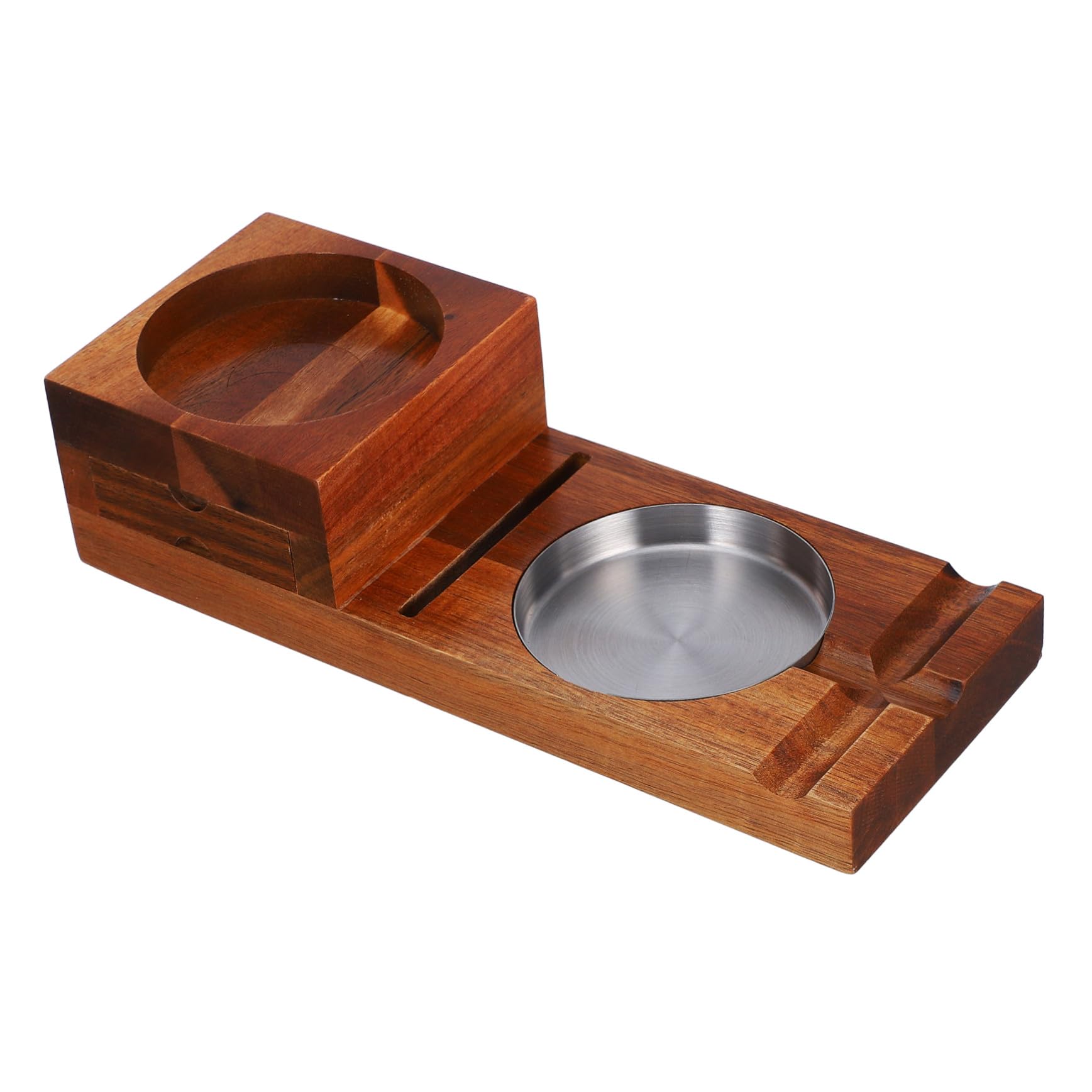 Cendrier à cigares en bois massif Toyvian avec porte-verres à whisky