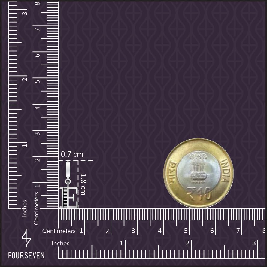 Image of FOURSEVEN Jewellery 925 Sterling Silver English Alphabet Letter Charm Pendant, Fits in Bracelet and Chain for Men and Women