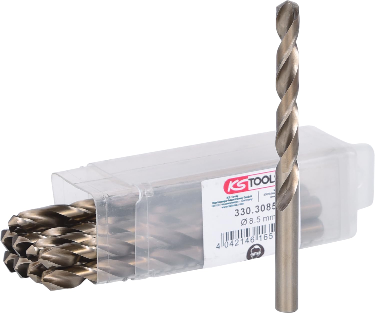 KS Tools 330.3085 Punta Elicoidale HSS-G Co 87, 8.5 mm, Confezione da 10