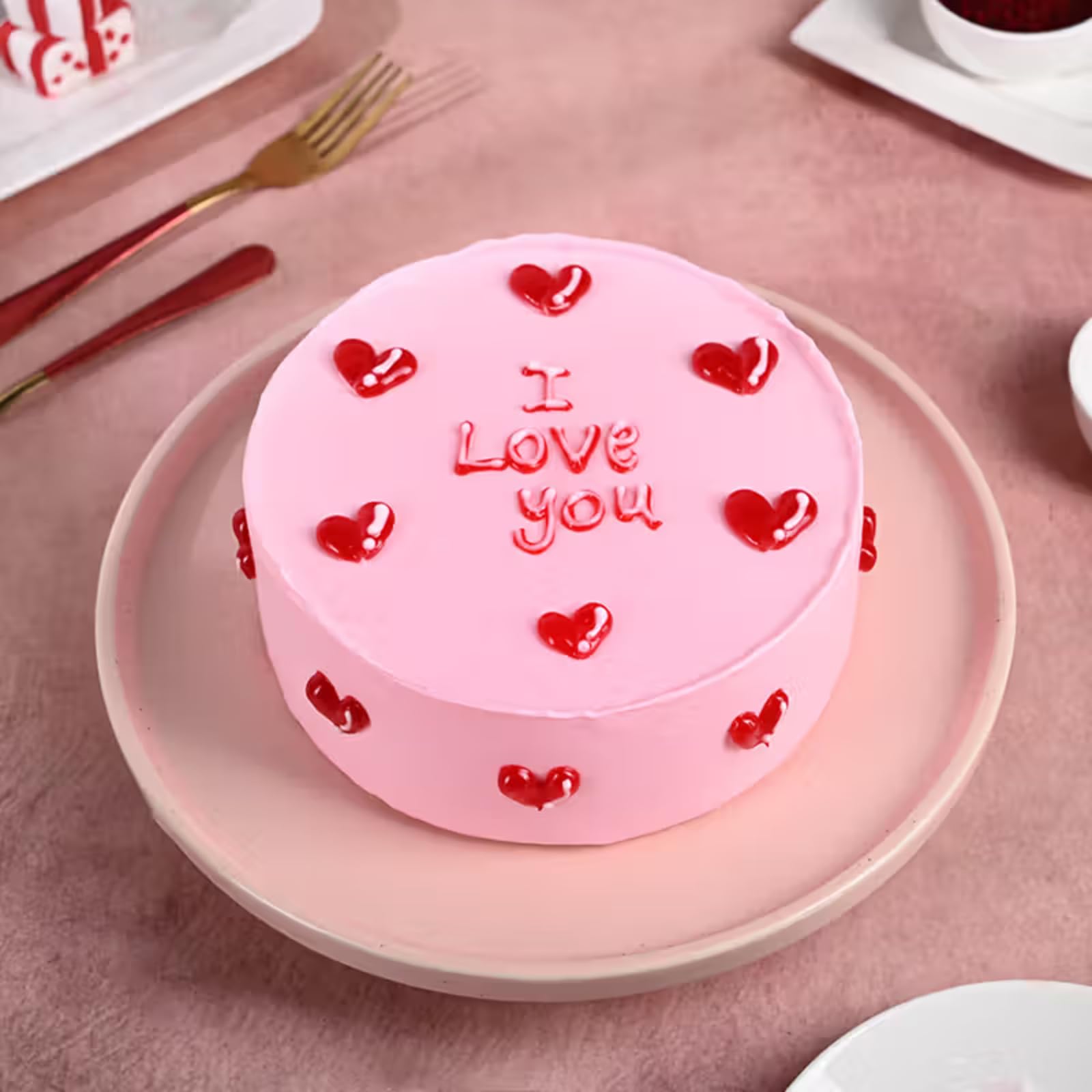 FlowerAura Delicious Silky Smooth Fresh Heartfelt Delight Butterscotch Cake For Birthday & Anniversary Cake, Valentine Day Cake For Boyfriend, Girlfriend, Husband & Wife (Same Day Delivery) (0.5Kg)-picture-10