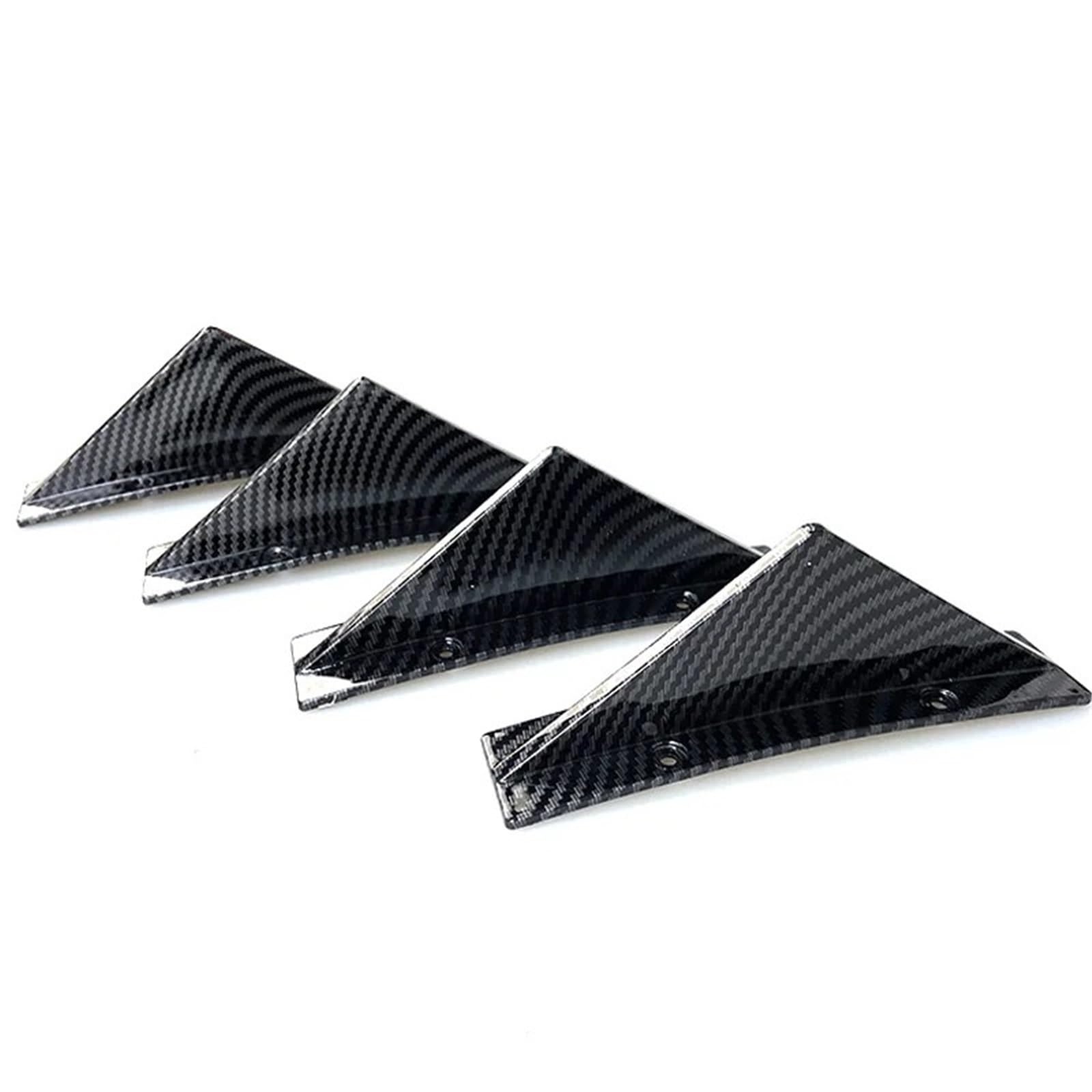 4 szt. Płetwa rekina samochodu uniwersalny trójkątny dyfuzor tylnego zderzaka Spoiler Protector podwozie z włókna węglowego dekoracja wargi(Carbon curved)