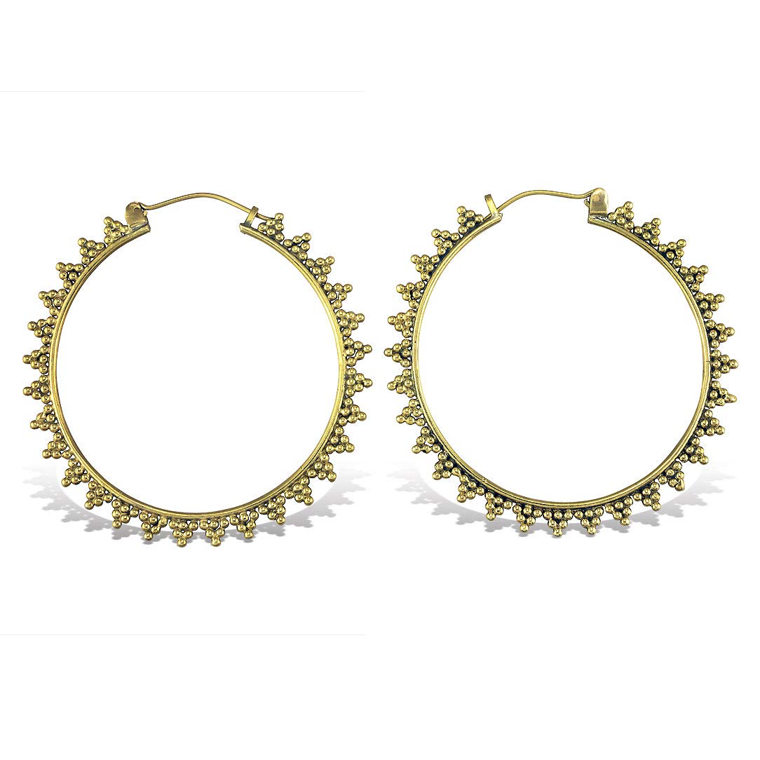 Brass Hindi Earrings Aditi Hoops Lrg