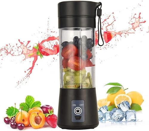 Batidora portátil, tamaño personal licuadora USB Juicer Cup, 13oz máquina mezcladora de frutas con baterías recargables de 2000mAh, mini licuadora