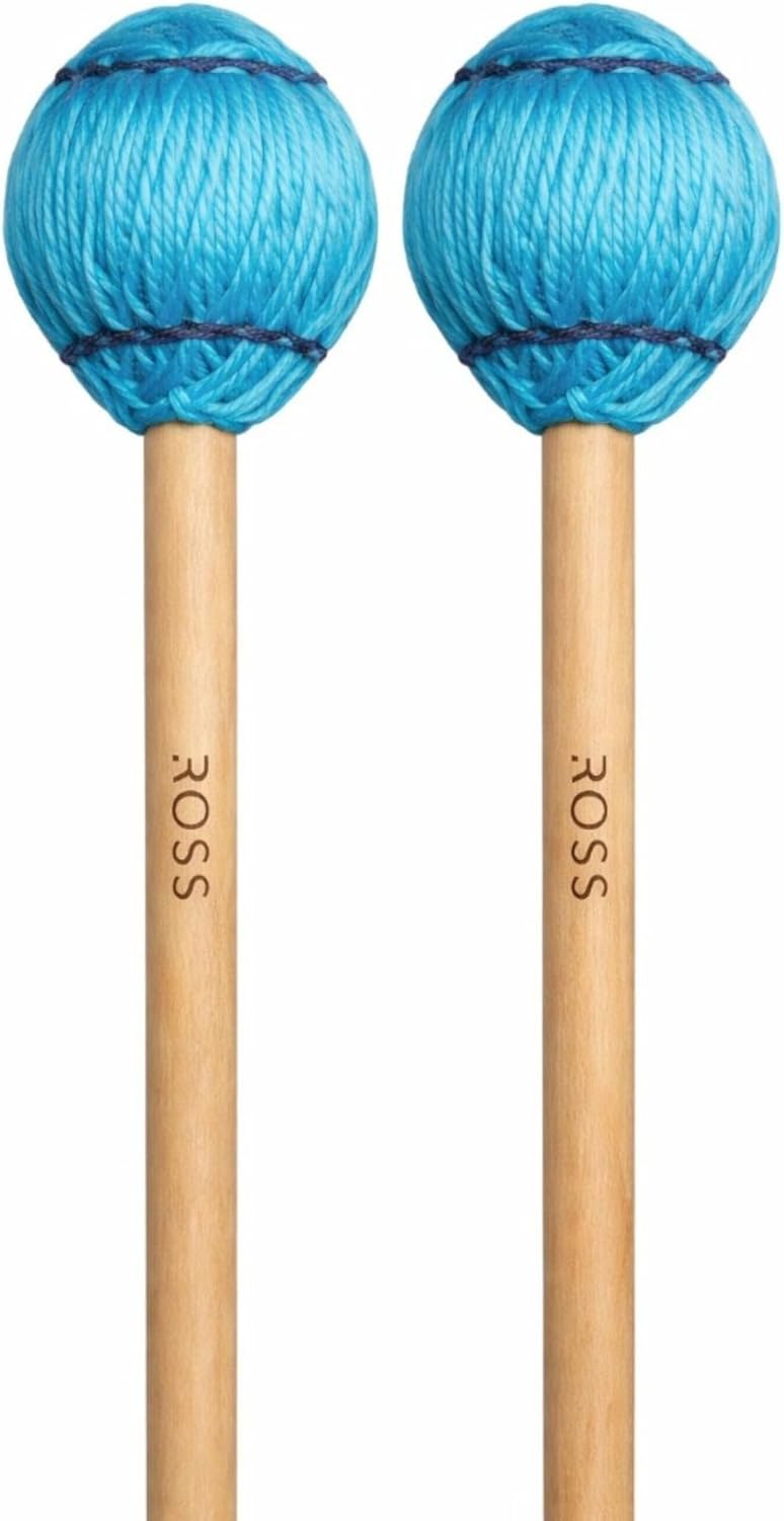 ROSS V Series Vibraphone Mallets Baby Blue 16 Inch Maple Wood Pair